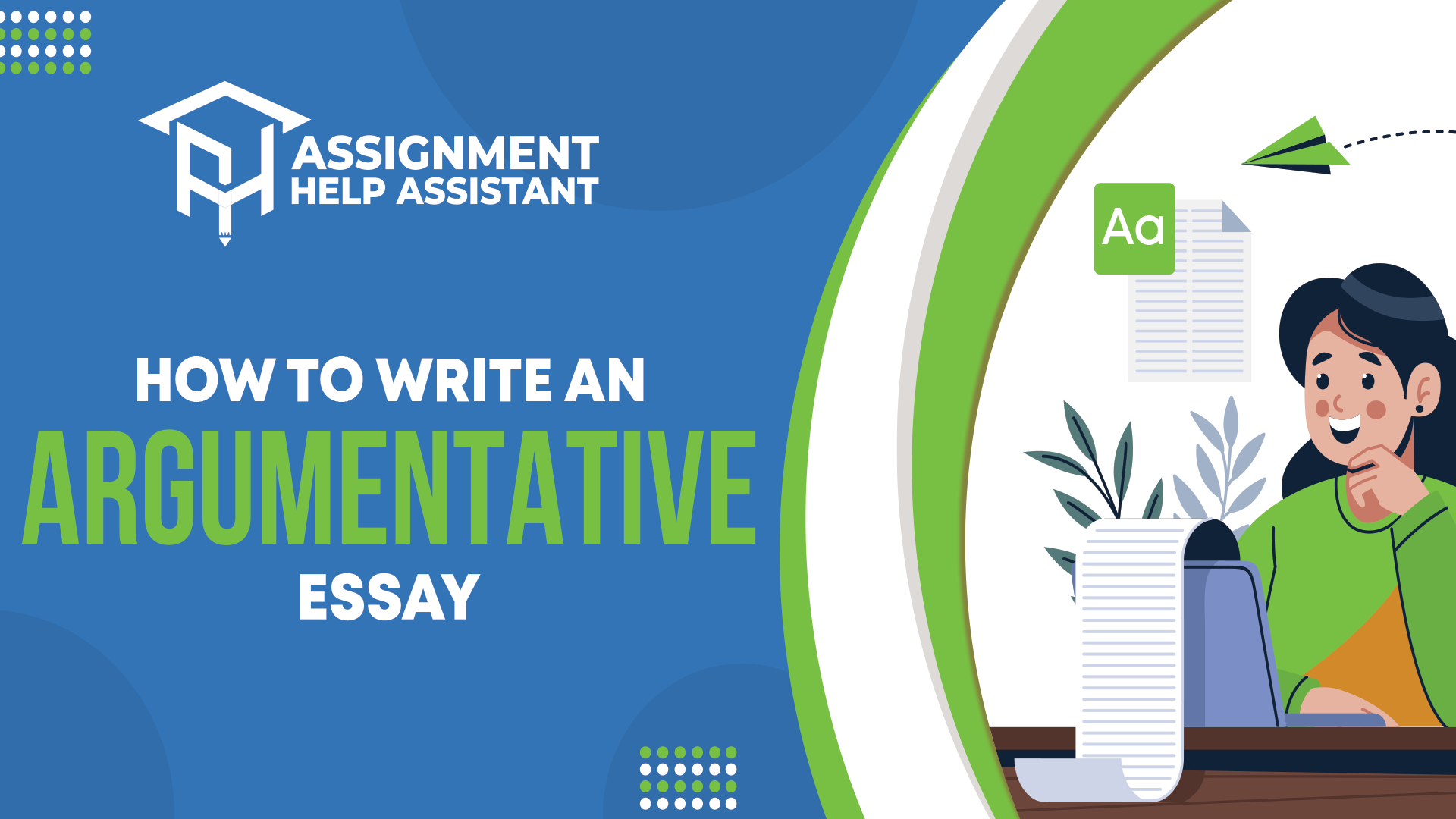 argumentative essay banner with assignment help assistant logo