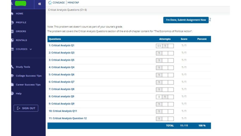 Global Economics Homework, CenGage-MindTap Portal Image